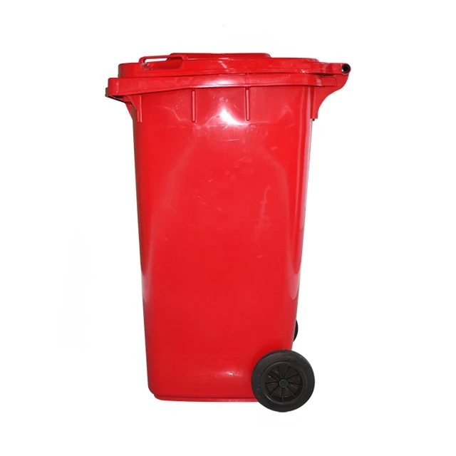 Foot Pedal Blue Public Plastic 100 Liter Trash Can Recycle 100 L With Wheels