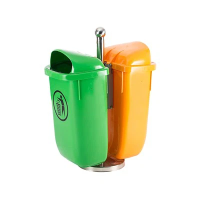 プラスチック製二極-取り付けゴミ箱